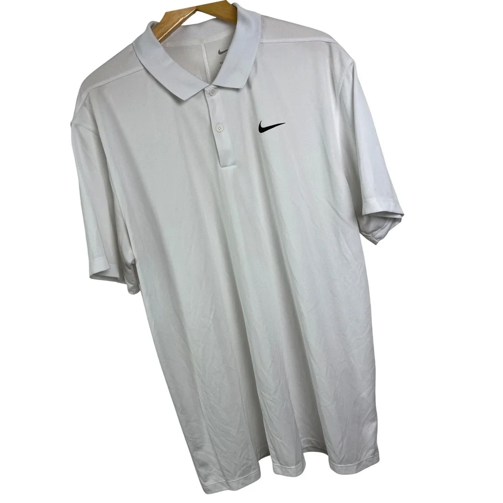 Nike Golf Polo Mens XL Dri-Fit Short Sleeve Athletic Shirt DH0822-100 White B17‎
